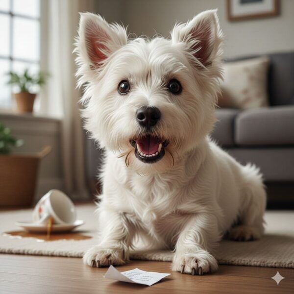 ショックを受けているウエスティ