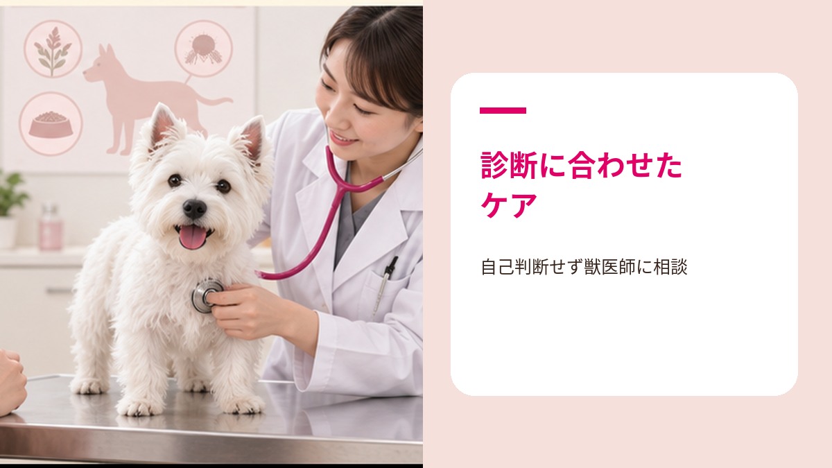 動物病院でアレルギー治療を受ける犬