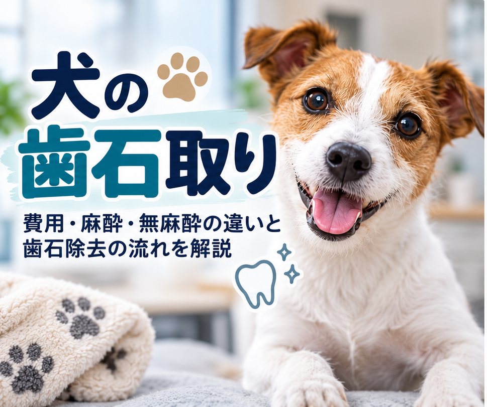 犬の歯石取りについて費用・麻酔・無麻酔の違いを紹介するイメージ